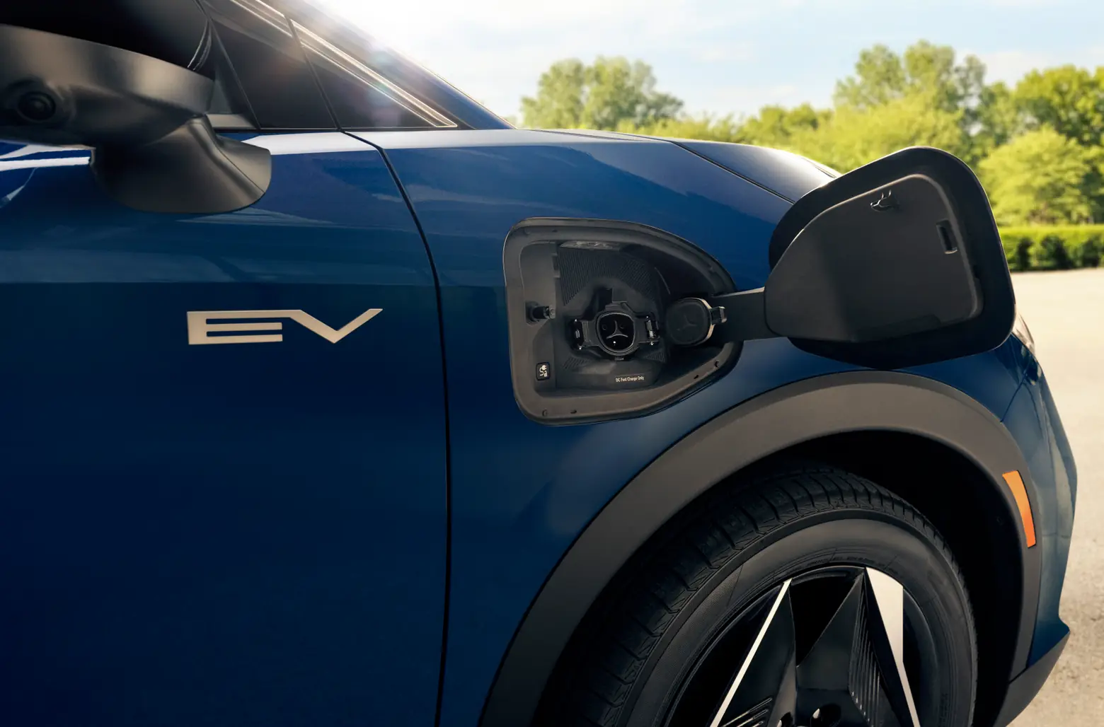 Passenger's side open charging port on the 2027 Eclipse Sportback EV
